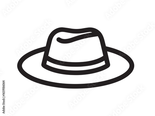Sleek hat design icon in elegant 2D vector