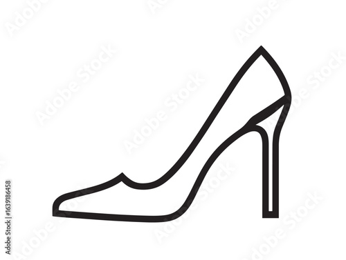 Elegant high heels footwear outline in vector artwork