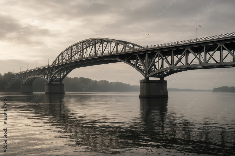 Fototapeta premium A River's Journey Under a Cloudy Sky