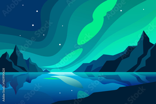 aurora kisses the fjord