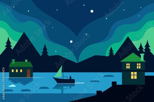 northern lights above the fisherman s haven