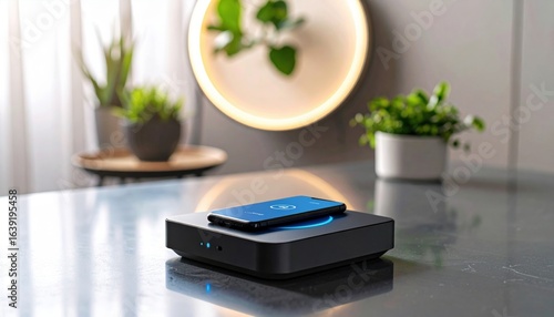 Wallpaper Mural Elegant Bluetooth Smart Light Casting Soft Glow on Contemporary Table in Cozy Indoor Environment Torontodigital.ca