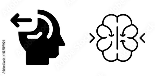 Intuition Concept Icon with Brain and Lightbulb Idea Symbol Illustration