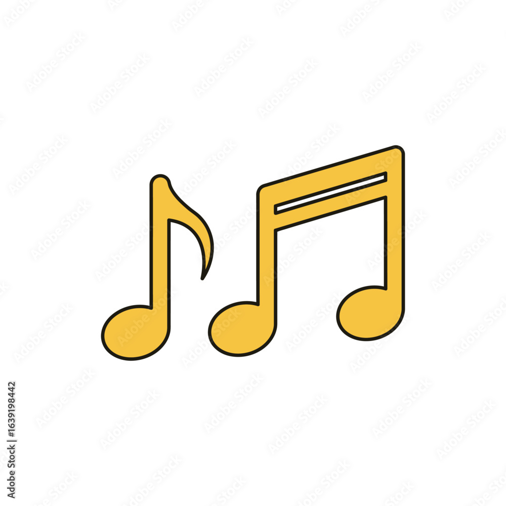 Simple Golden Musical Notes Illustration Simple Golden Musical Notes Illustration