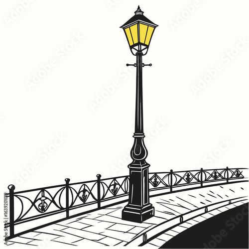 retro lamp vector illustration