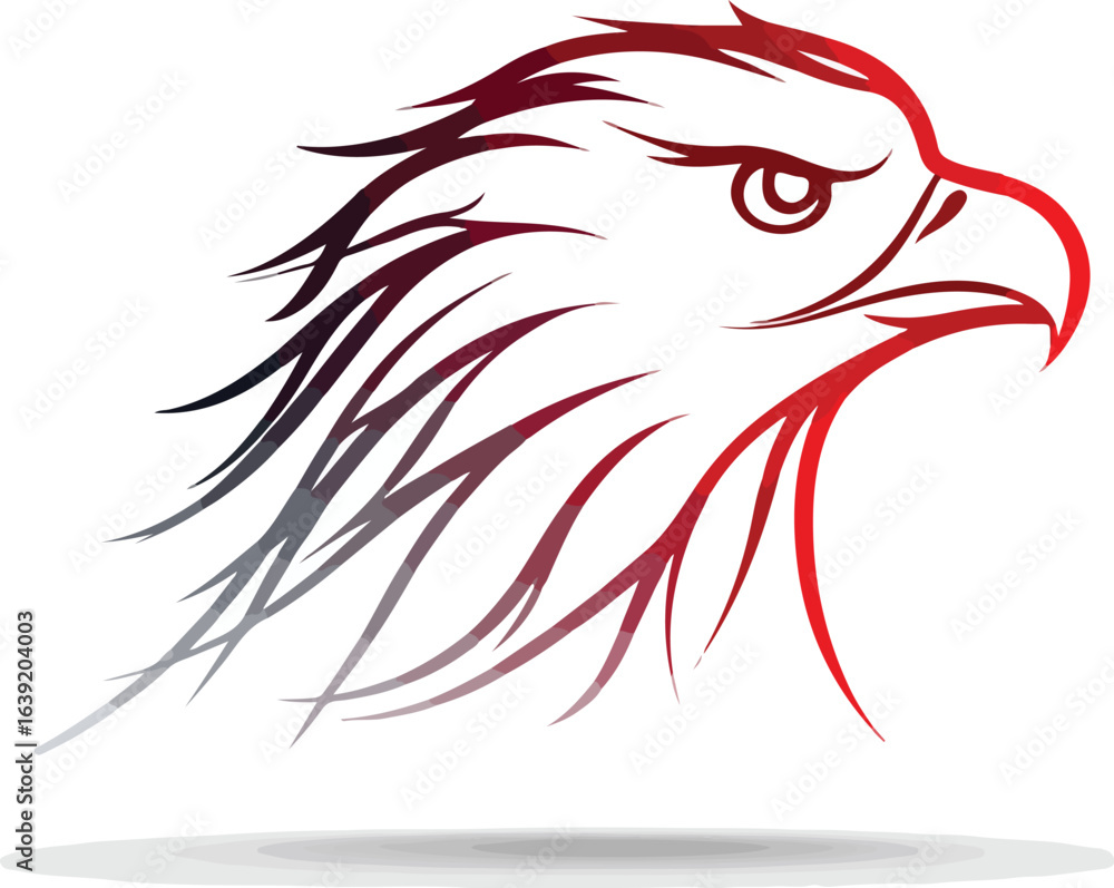 Obraz premium Eagle head profile graphic illustration
