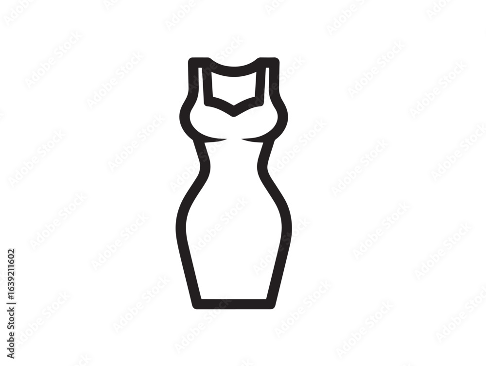 Sparkling sequin dress icon in glamorous minimal vector style Sparkling sequin dress icon in glamorous minimal vector style