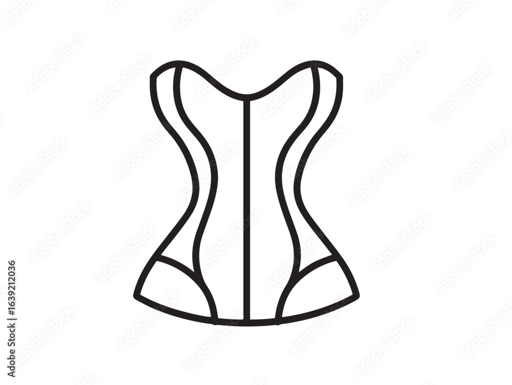 Comfortable shapewear clothing icon in clean minimal line drawing Comfortable shapewear clothing icon in clean minimal line drawing