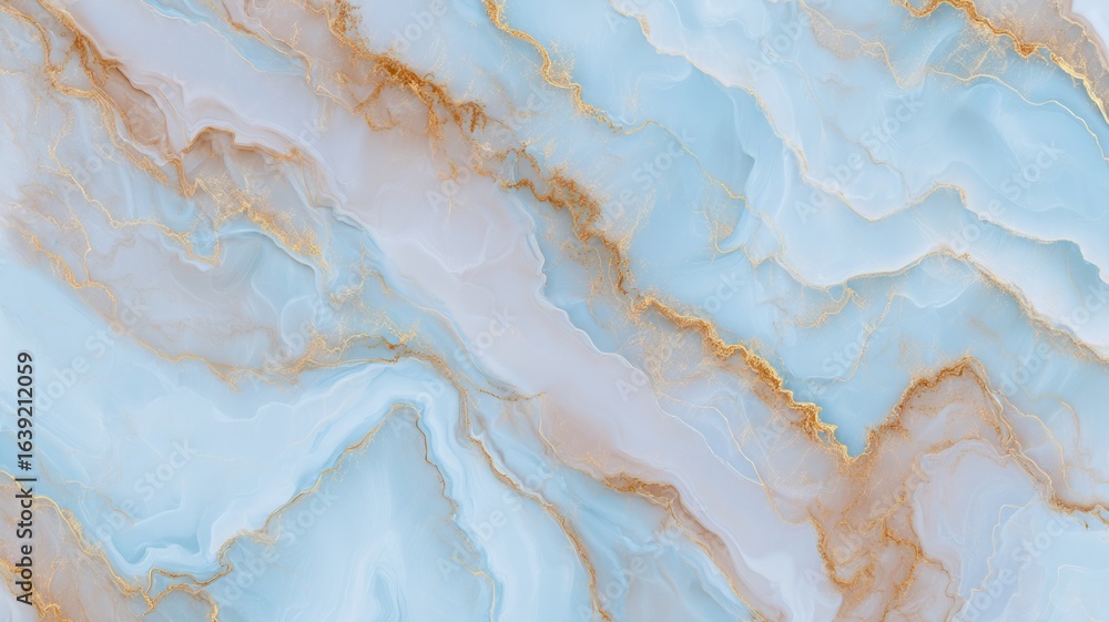 Fototapeta premium Elegant blue and gold marble texture. AI generated