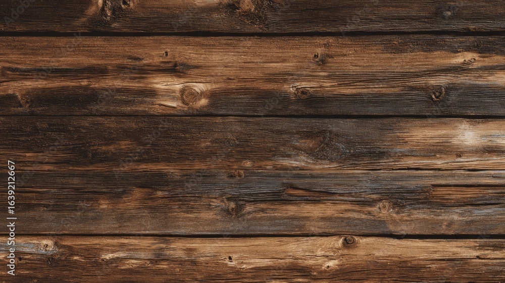 Fototapeta premium Rustic wooden planks with dark tones. AI generated