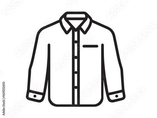 Classic shirt garment icon in clean elegant vector outline