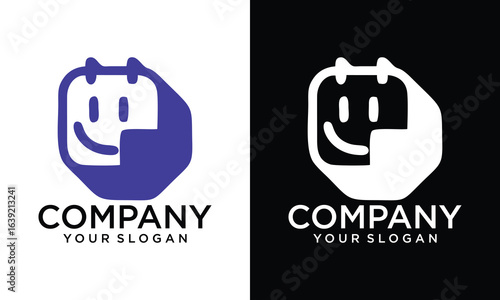 Creative nota book with smile logo design