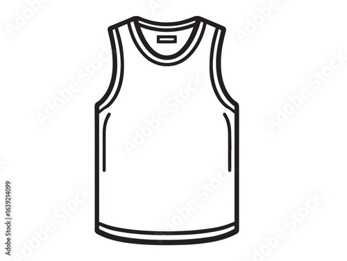 Sleeveless shirt clothing icon in clean minimal vector style