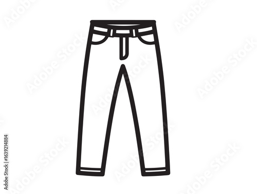 Straight leg jeans clothing icon in modern minimal vector style