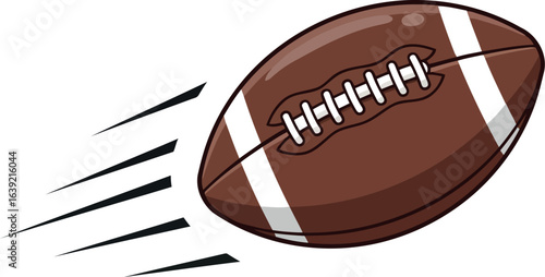 American football in motion sport action