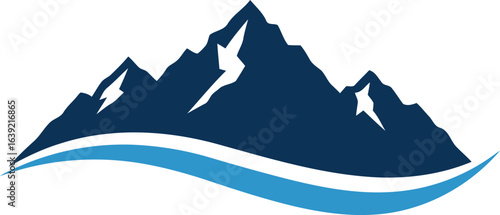 Majestic mountain peaks with flowing water