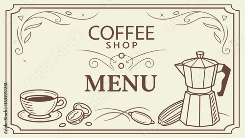 Coffee shop menu design template vector illustration for cafe restaurant and coffeehouse promotion and branding