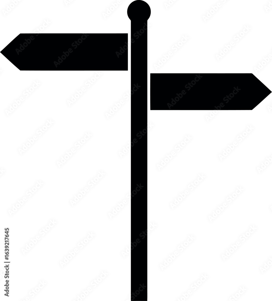 Black silhouette directional signpost choice arrow Black silhouette directional signpost choice arrow