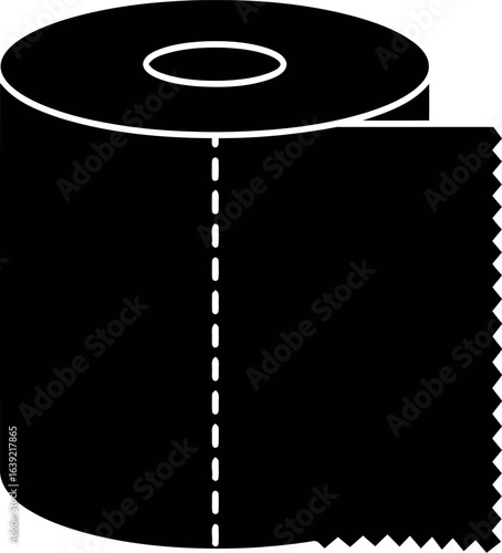 Black toilet paper roll icon