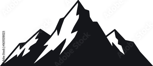 Mountain peak silhouette adventure nature summit icon