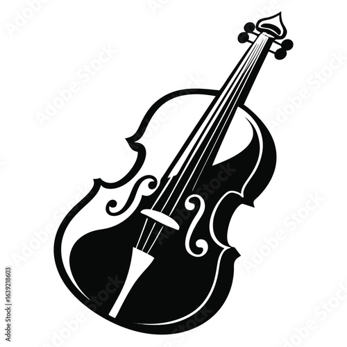 Elegant Cello Silhouette Design A Classic String Instrument for Orchestral Music and Timeless Artistic Expression