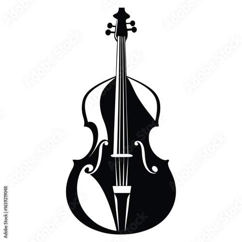 Elegant Cello Silhouette Design A Classic String Instrument for Orchestral Music and Timeless Artistic Expression
