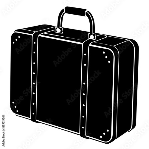 black suitcase isolated on white