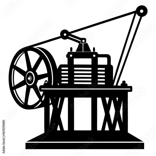 vector illustration of a crane