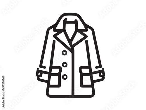 Elegant trench coat fashion icon in modern vector illustration