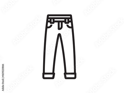 Modern tailored trousers outline in elegant fashion vector drawing
