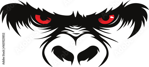 Gorilla face graphic design illustration