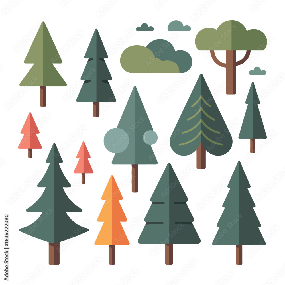 Obraz premium Geometric forest background, vector illustration on white background.