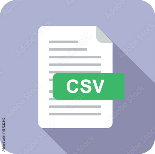 Csv file icon data document flat design