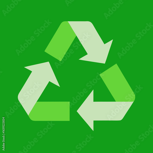 recycle symbol on green background