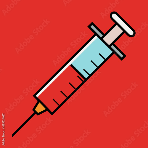 syringe with blood drop