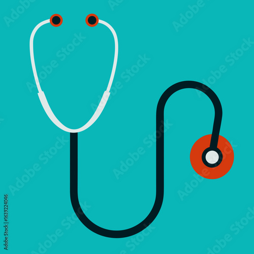 stethoscope on blue background