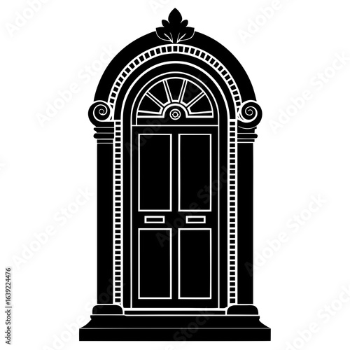 vector illustration of an ancient door