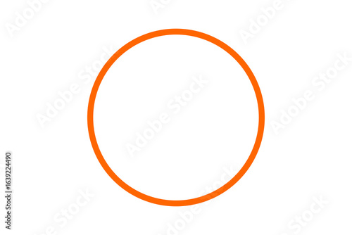 Simple orange circle outline icon for design elements, frames, stickers, and minimal graphic projects on a white or transparent background