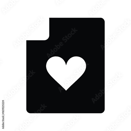 Share the love with this modern document icon featuring a heart shape, perfect for expressing affection in digital designs