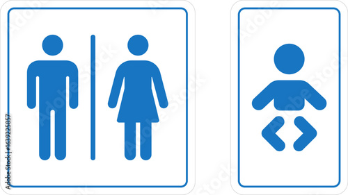 Toilet sign. Bathroom glyph icon, Washroom, Restroom, toilet sign printable public sign symbol man woman wc. Female or male WC door plate symbol. Printable sticker. Vector illustration.