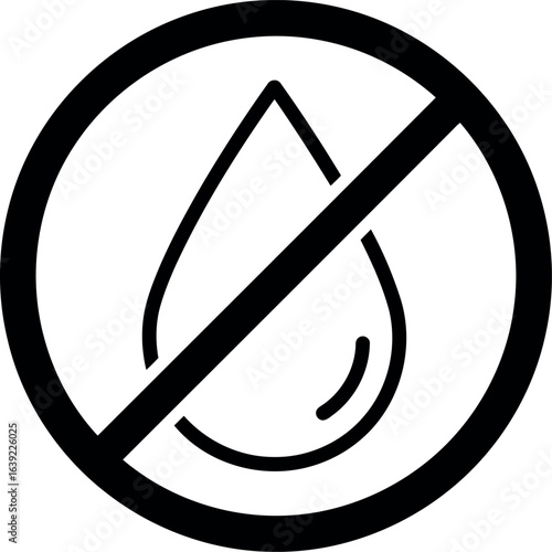 Waterproof symbol no liquid icon