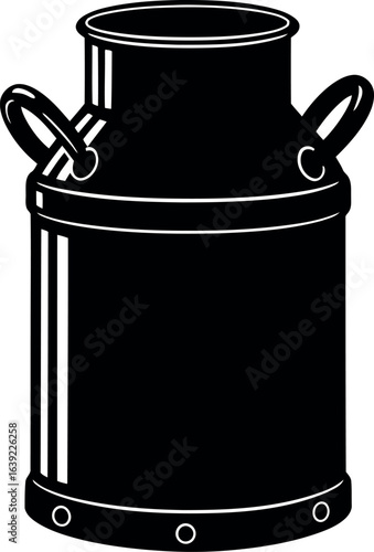 Vintage black milk can illustration