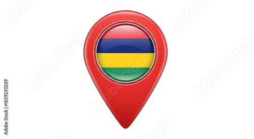 Vibrant Mauritian Flag within Shiny Red GPS Pin Icon on White Background Free Download Vibrant Mauritian Flag within Shiny Red GPS Pin Icon on White Background - GFXLoad