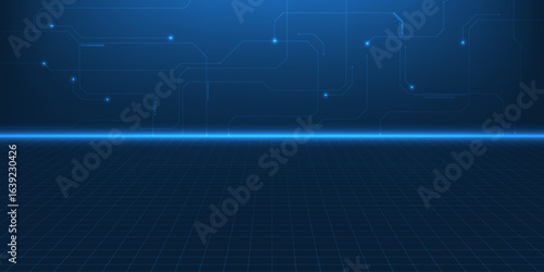 Abstract hi tech empty space and stage background.Vector illustrations.	