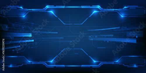 Futuristic frame,screen,panels,border and windows for head up display or dashboard control and technology background.Future sci fi tech style design concepts.Vector illustrations.