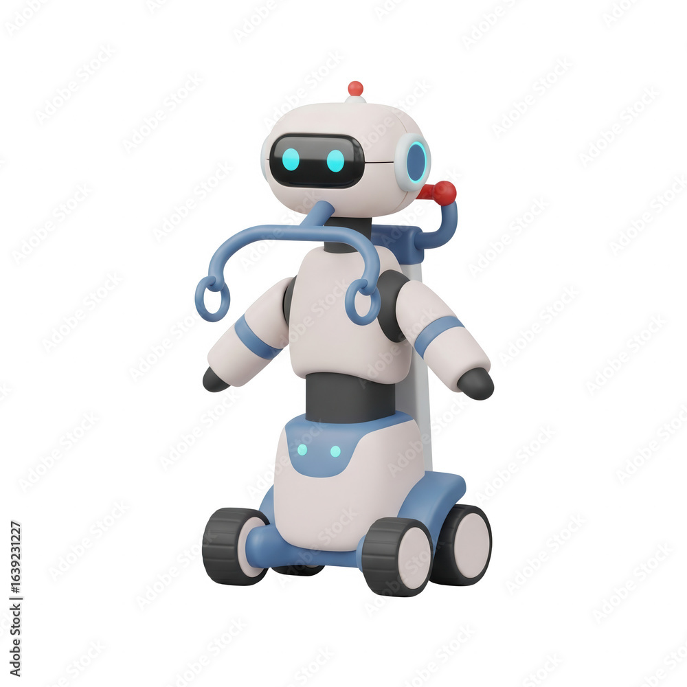 Cute Smiling Robot Character On transparent Background Perfect For Futuristic Designs Cute Smiling Robot Character On transparent Background Perfect For Futuristic Designs