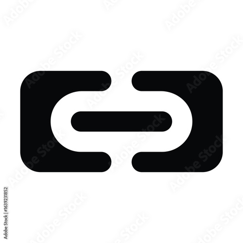 Solid link icon for URL, chain, or hyperlink representation.