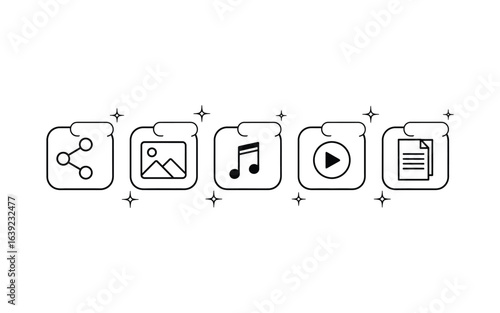 Seamless modern file formats for website design and app development, streamline your digital workflow with these versatile icons