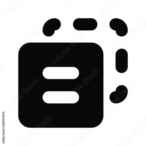 Solid copy icon to duplicate, clone, or paste content