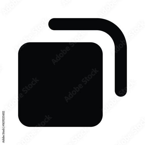 Solid copy icon to duplicate, clone, or paste content